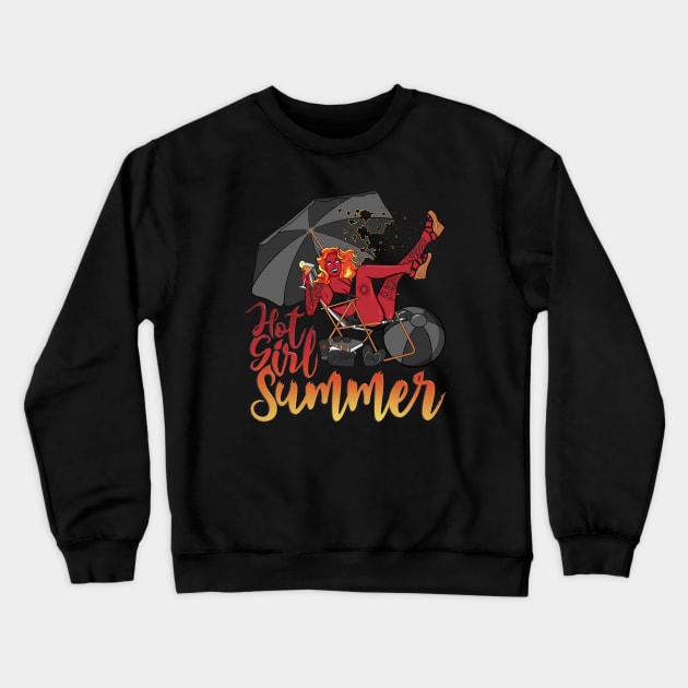 Hella Hot Girl Summer Crewneck Sweatshirt by Rebalien